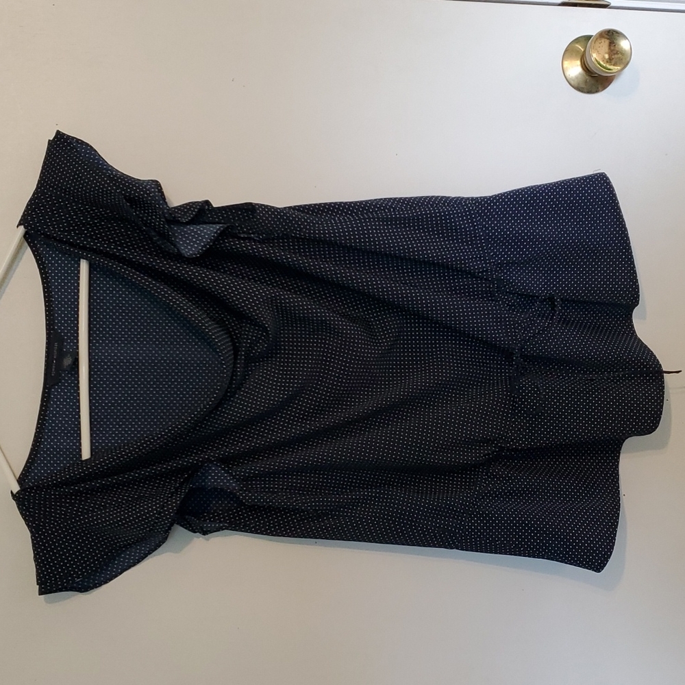 Tommy Hilfiger Navy Blue Polka Dot Blouse